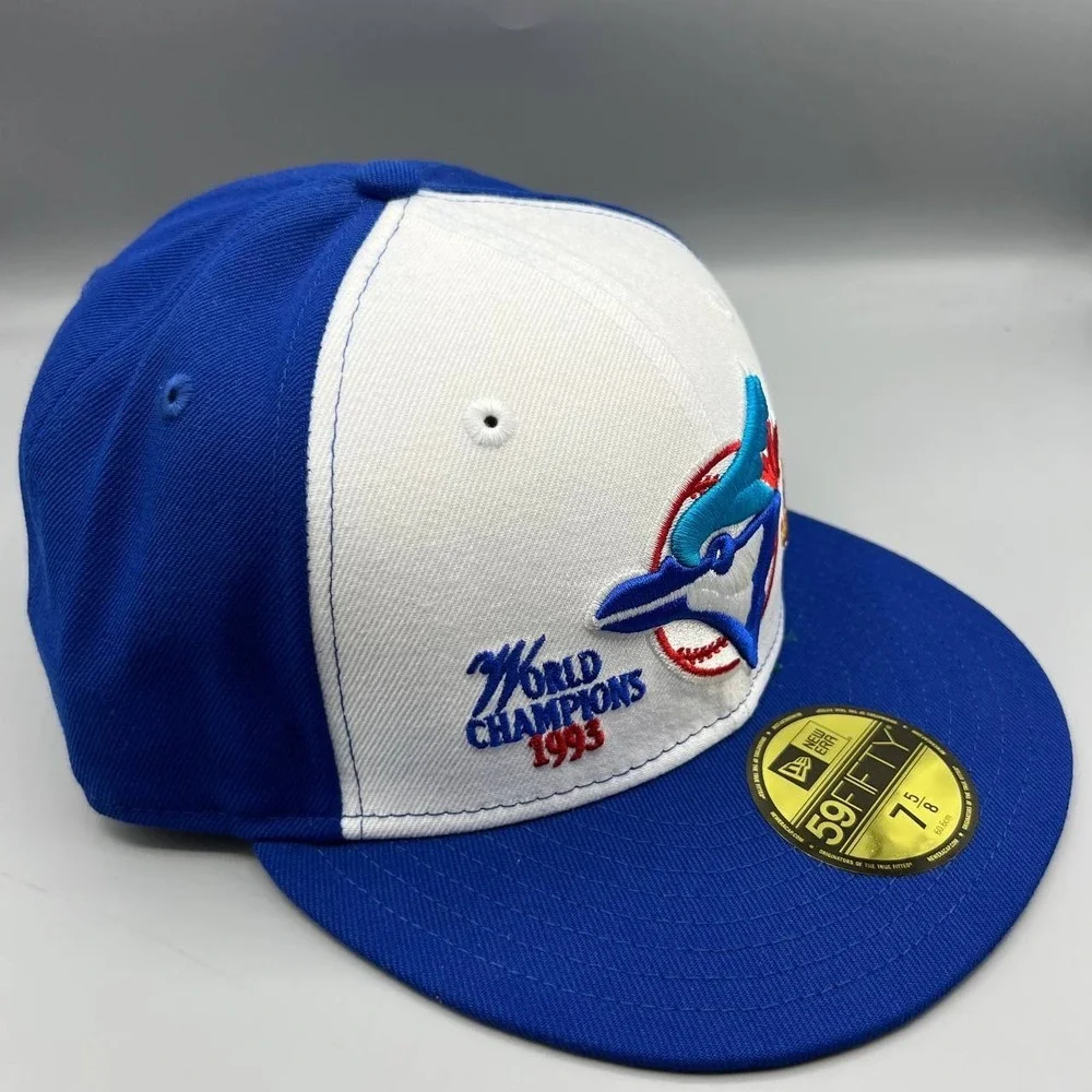 Toronto Blue Jays Hat Men 7‎ 5/8 Blue White 59Fifty New Era Fitted Cap